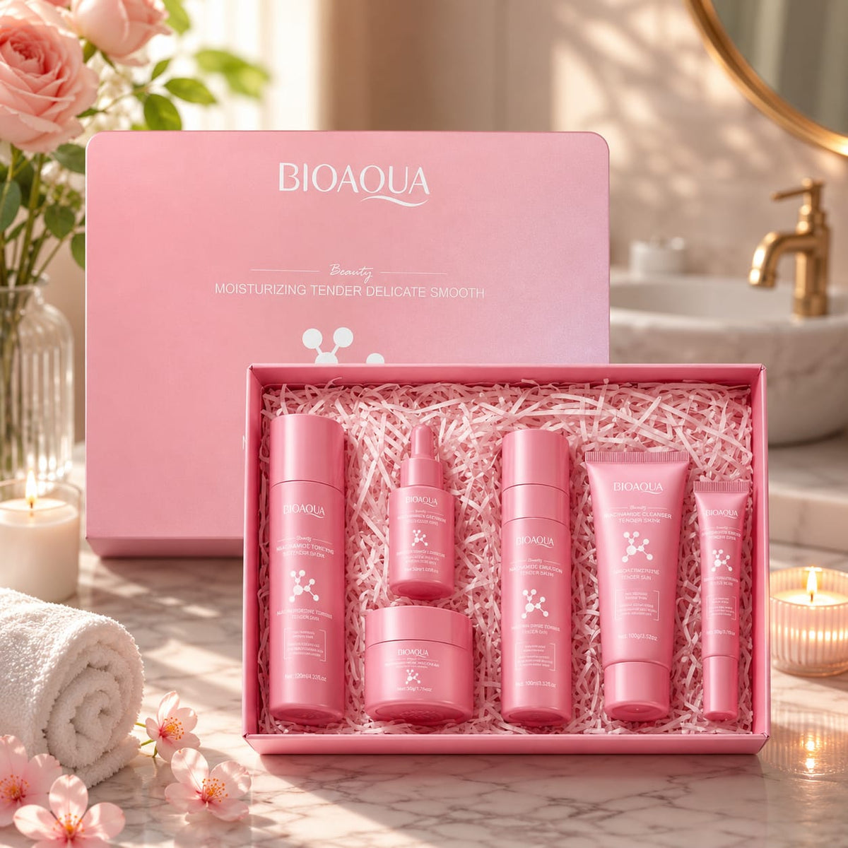 KIT SKINCARE BIOAQUA CON NICOTINAMIDA