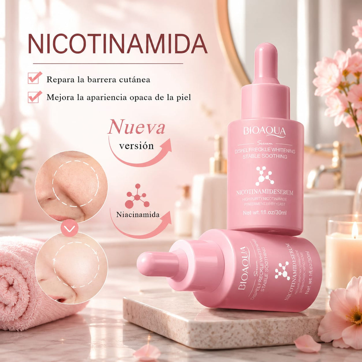 KIT SKINCARE BIOAQUA CON NICOTINAMIDA